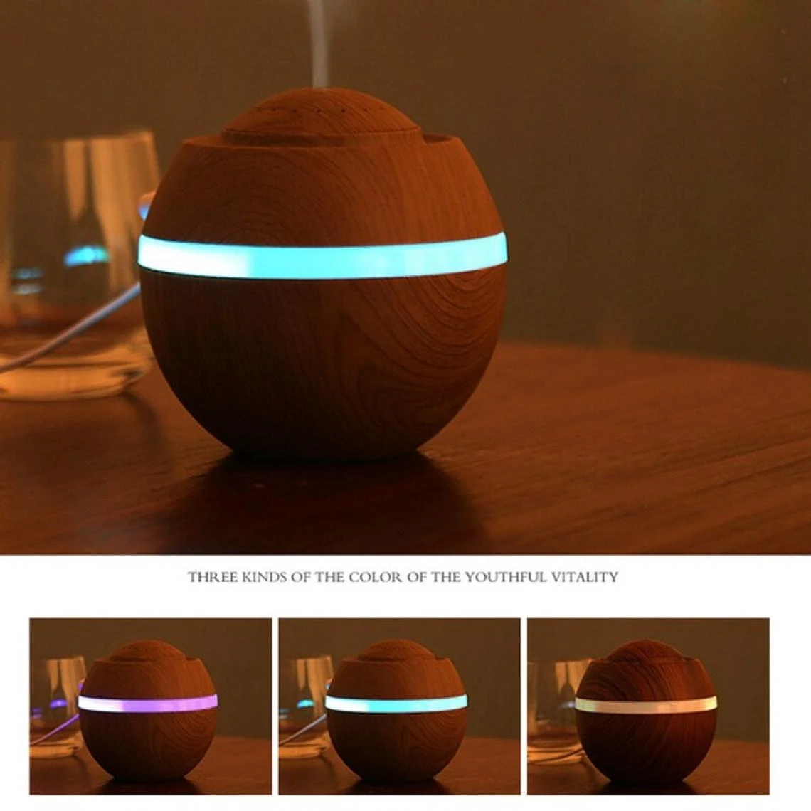 Universal 500 Ml USB Air Aroma Humidificateur Ultrasonique LED 7 Couleurs Diffus... – Image 3