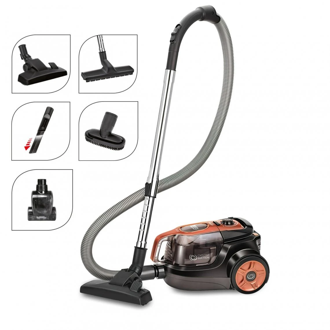 MPM Aspirateur Cyclonique Sans Sac Avec Accessoires, 1,1 Litre, Silencieux...