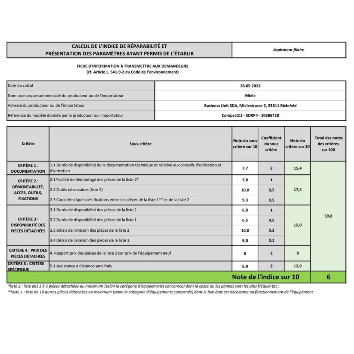 Aspirateur Traineau 72db Vert Pétrole - Compactc2-hf - MIELE – Image 3