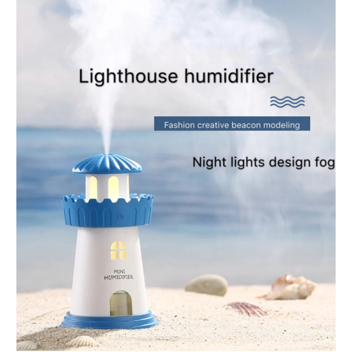 Universal Beau Phare Humidificateur D'air à Ultrasons DC5V USB Diffuseur D'eau ... – Image 2
