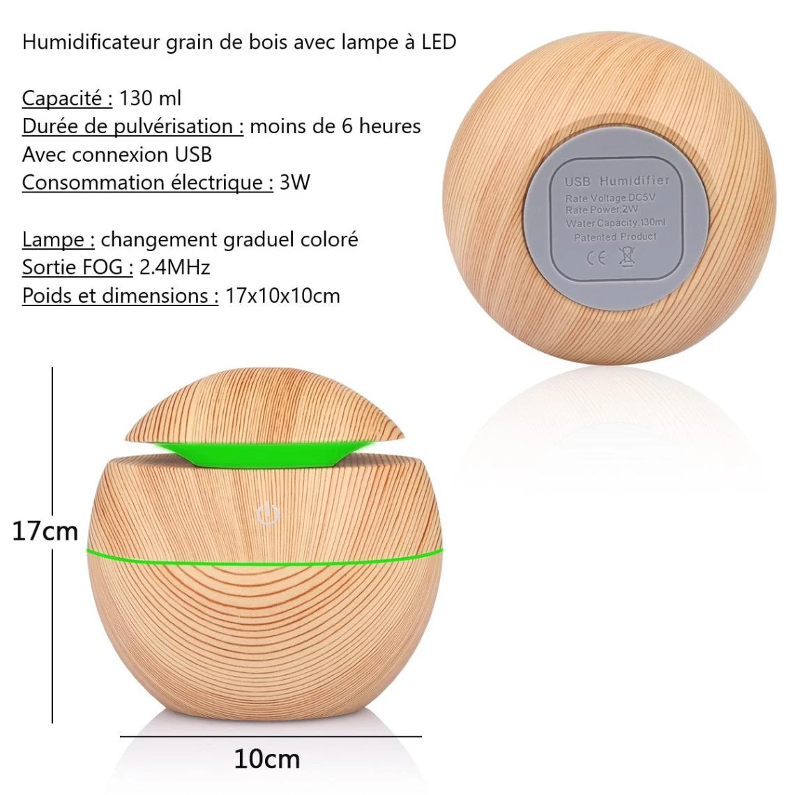 Platyne HUMIDIFICATEUR AVEC ECLAIRAGE D'AMBIANCE LED – Image 2